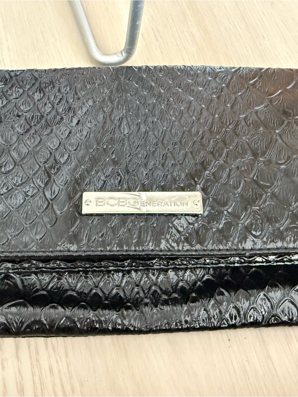 BCBGeneration Black Textured Clutch